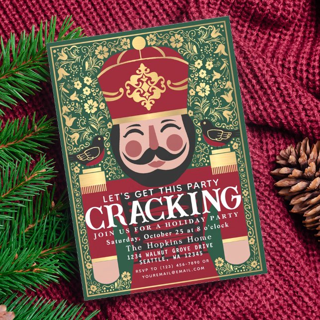 Folk Nutcracker Cracking Julens Julfest Inbjudningar (Skapare uppladdad)