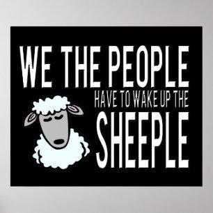 Folk och Sheeple - politisk humor Poster