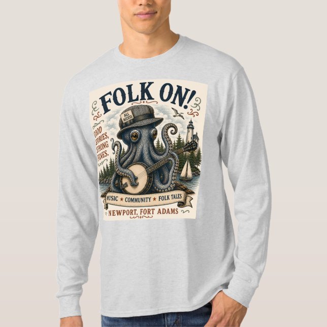 Folk on Octopus.  T Shirt (Framsida)