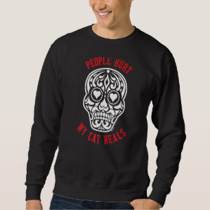 Folk Ontr min katalsocker Heart Skull Anti-Valenti Lång Ärmad Tröja