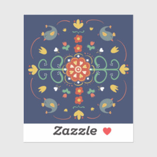 Folk på blå klistermärken