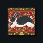 Folk Rabbit Canvastryck<br><div class="desc">Skaffa dagens moderna biet av teckningar med brun och röd bakgrund. Denna biet av konst innehåller en svart och vit kanin som verkar springa. Detaljerna i den här bilden är mycket vassa och levande. Det är en contemporary konst biet som kommer att bli perfekt för alla typer av folktema som...</div>