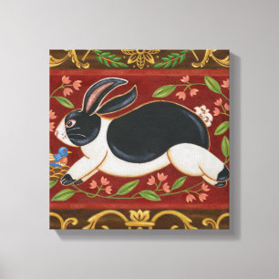 Folk Rabbit Canvastryck