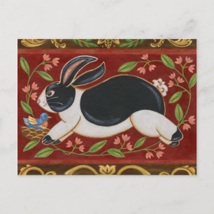 Folk Rabbit Vykort