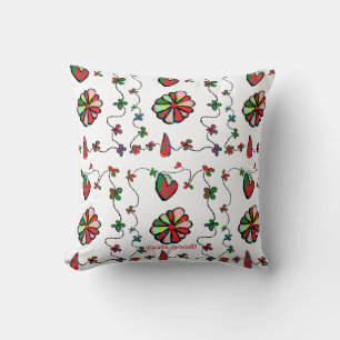 Folk Retro Quaint och Lycklig Art Kudde