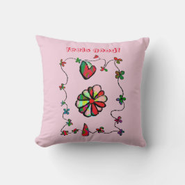 Folk Retro Quaint och Lycklig Art Kudde