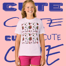 Folk Retro Quaint och Lycklig Art T-Shirt