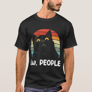 Folk roliga Black Cat-älskare för kvinnor manar ro T Shirt
