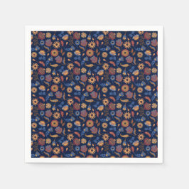 Folk Rustic Blommigt Pappersservett