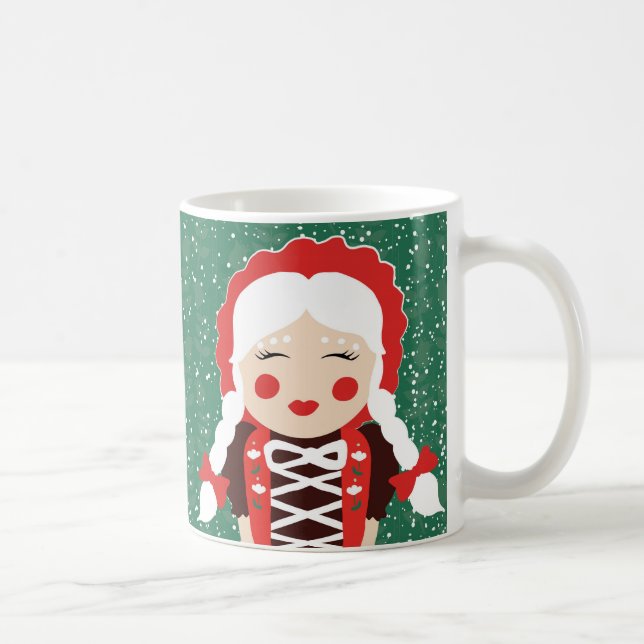 Folk Santa Fru Claus Snöig glad helgmugg Kaffemugg (Höger)