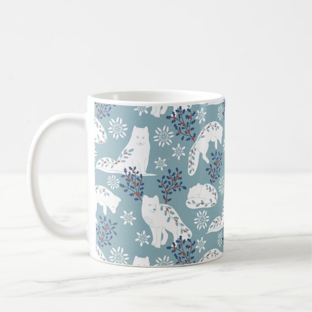 FolkArt Arktiska räven i Snö med Holly Kaffemugg (Vänster)