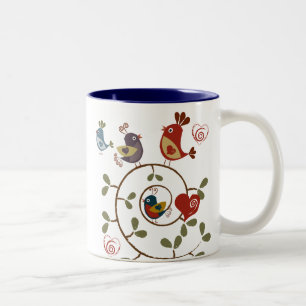 Folkart Birds Två-Tonad Mugg