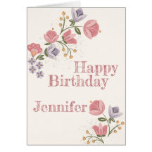 FolkArt-Blommigtens födelsedagskort