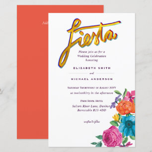 Folkart Flower Fiesta Bröllopsinbjudan Boda
