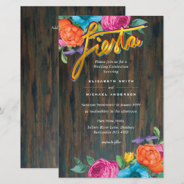 Folkart Flower Fiesta Bröllopsinbjudan Boda