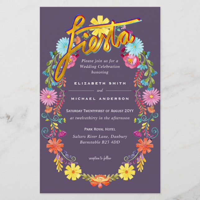 Folkart Flower Fiesta Wedding Boda (Framsida)
