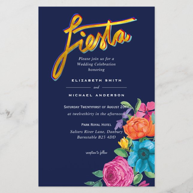 Folkart Flower Fiesta Wedding Boda (Framsida)