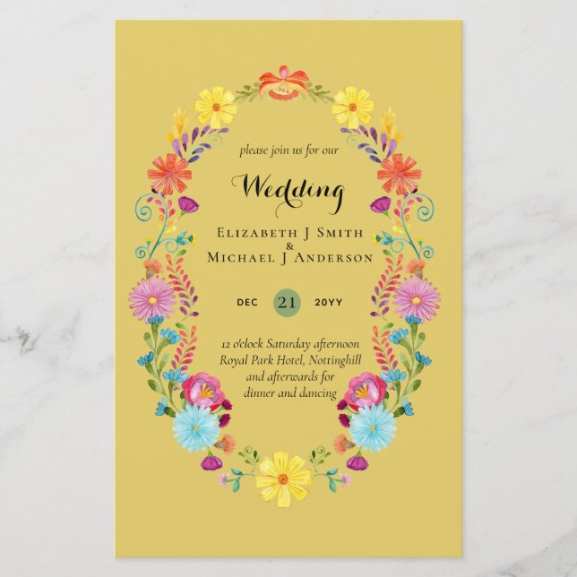Folkart Flower Fiesta Wedding Boda (Framsida)