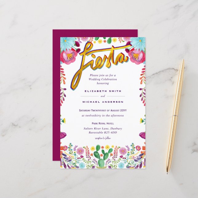 Folkart Flower Fiesta Wedding Boda (Fram/Back In Situ)