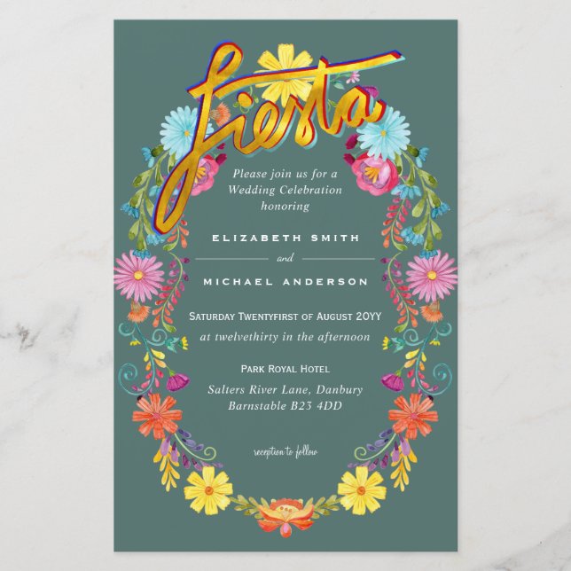 Folkart Flower Fiesta Wedding Boda (Framsida)