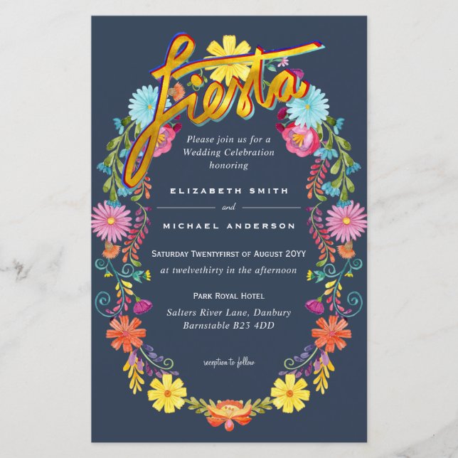 Folkart Flower Fiesta Wedding Boda (Framsida)