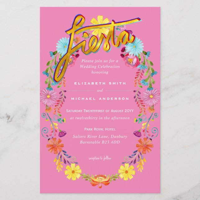 Folkart Flower Fiesta Wedding Boda (Framsida)