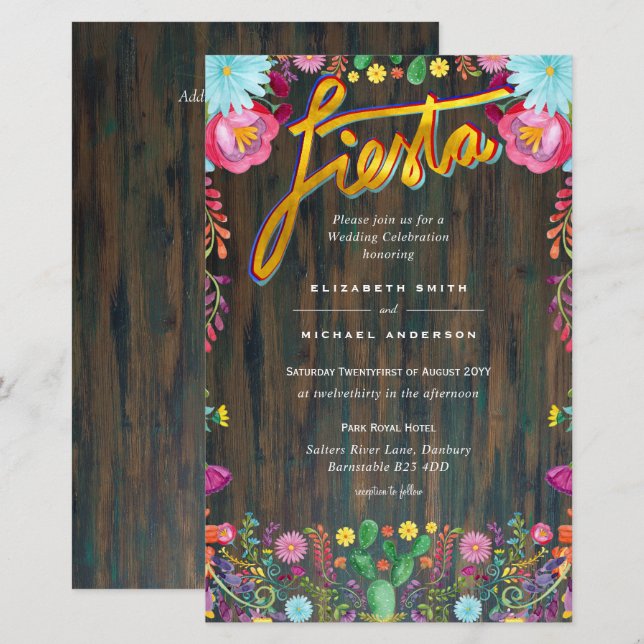Folkart Flower Fiesta Wedding Boda (Fram/baksida)