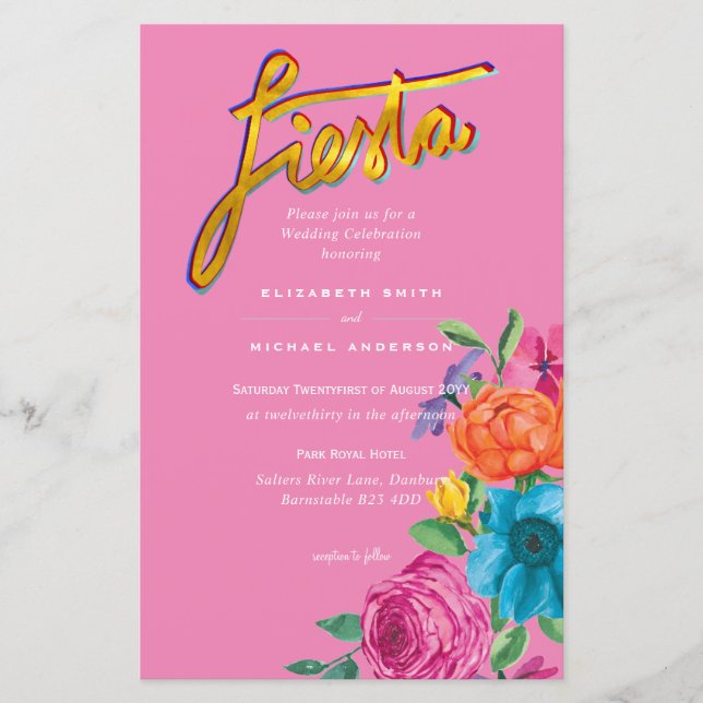 Folkart Flower Fiesta Wedding Boda (Framsida)