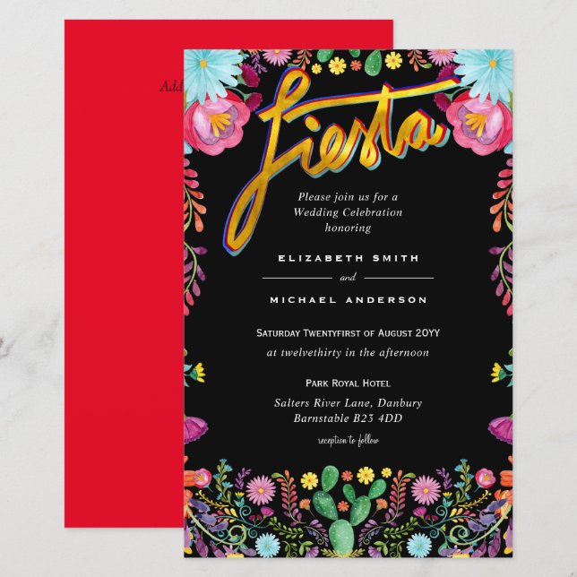 Folkart Flower Fiesta Wedding Boda (Fram/baksida)