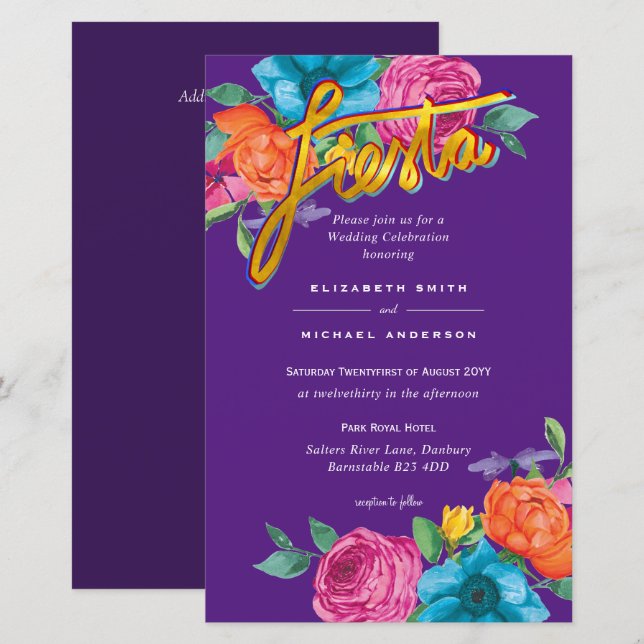 Folkart Flower Fiesta Wedding Boda (Fram/baksida)