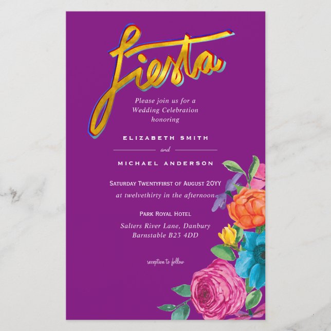 Folkart Flower Fiesta Wedding Boda (Framsida)