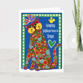 FolkArt från Katt Folded Valentine Card Helgkort