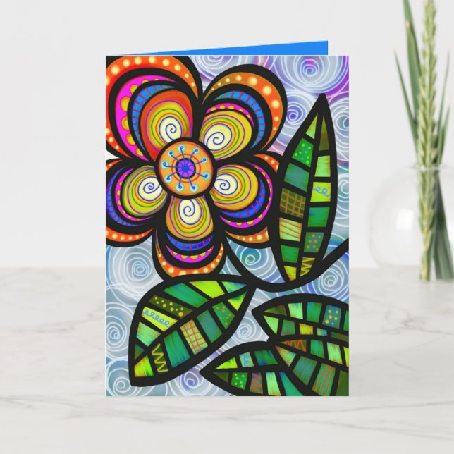 FolkArt-hälsningskort, vita kuvert medföljer Kort (Framsida)