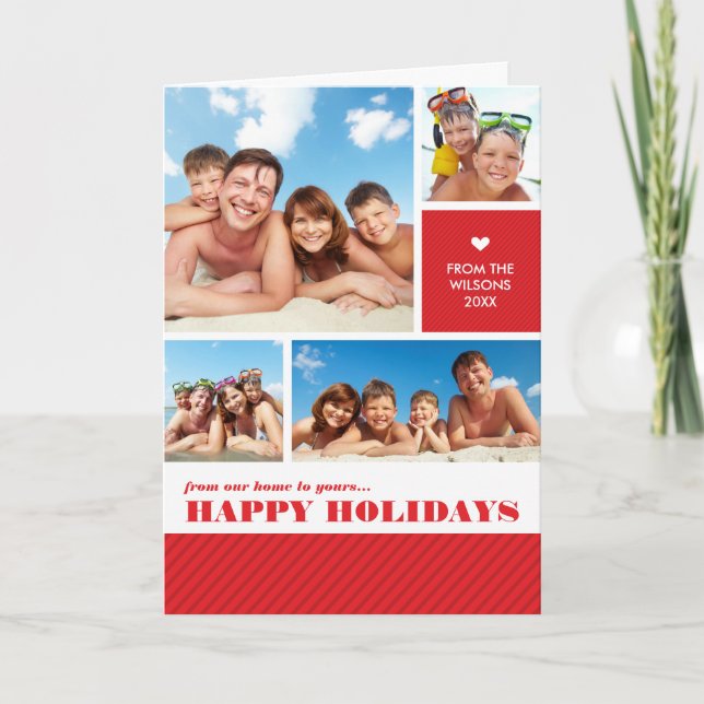 FOLKAT 4 FOTO CHRISTMAS-KORT: multifoto 1 Helgkort (Framsida)