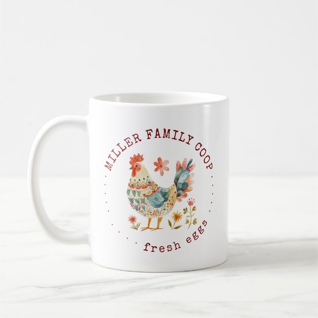 Folkchicken Family Farm Monogram Kaffemugg (Vänster)