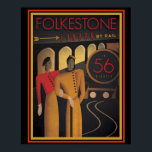 Folkestone London av Rail Art Deco Poster 16 x 20<br><div class="desc">Snygg,  vintage,  reklam poster för Folkestone London av Rail 16 x 20.</div>