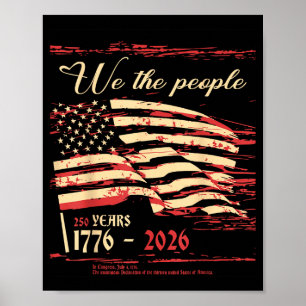 Folket 250 år patriotiskt 1776 usa flagga poster