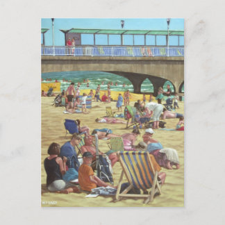 folket på Bournemouth sätter på land, Dorset, UK Vykort