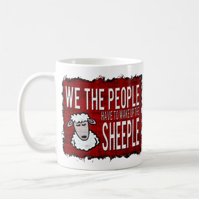 Folket vaknar upp Sheeple Kaffemugg (Vänster)
