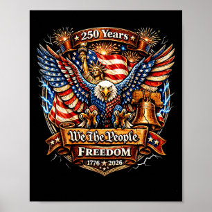 Folkets 250-årsdag amerikansk patriotisk 4:e juli poster
