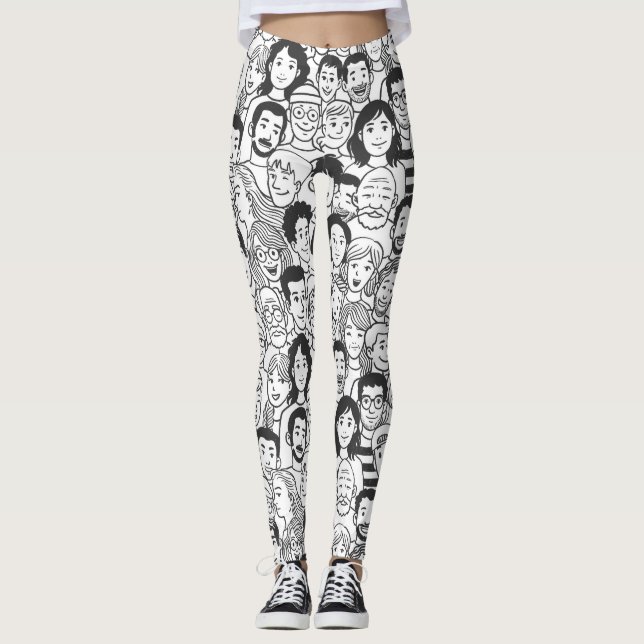 Folkets ansikte leggings (Framsida)