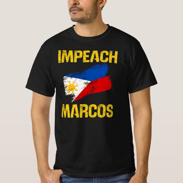 Folkets Kraft Avsätt Marcos Korruption Protest T-s T Shirt (Framsida)