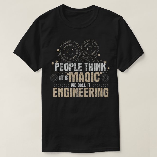 Folkets Tänka Det är magi vi kallar IT Engineering T Shirt (Design framsida)