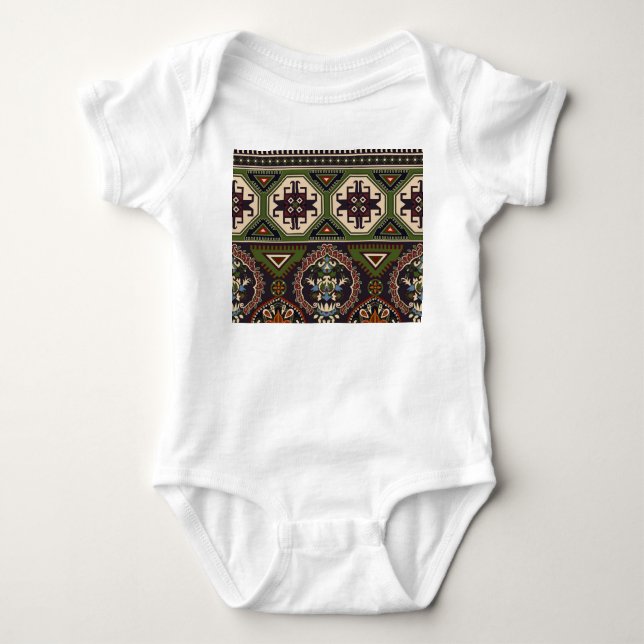 Folkgeometrisk: färgfull etnisk tapet. t shirt (Framsida)