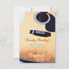 Folkgitarr 60:e födelsedagsfirandet Anpassningsbar Inbjudningar