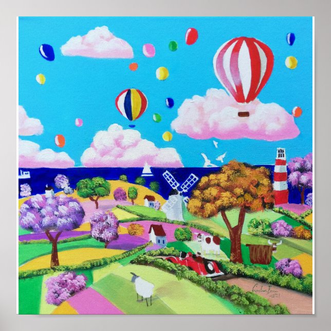 Folkkonsmålning - lycklig poster (Framsidan)