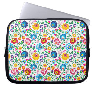 Folkkonst blomma Mönster 2 Laptop Fodral