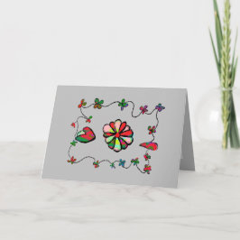 Folkkonst Blommig Konst Kort