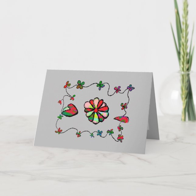 Folkkonst Blommig Konst  Kort (Framsida)