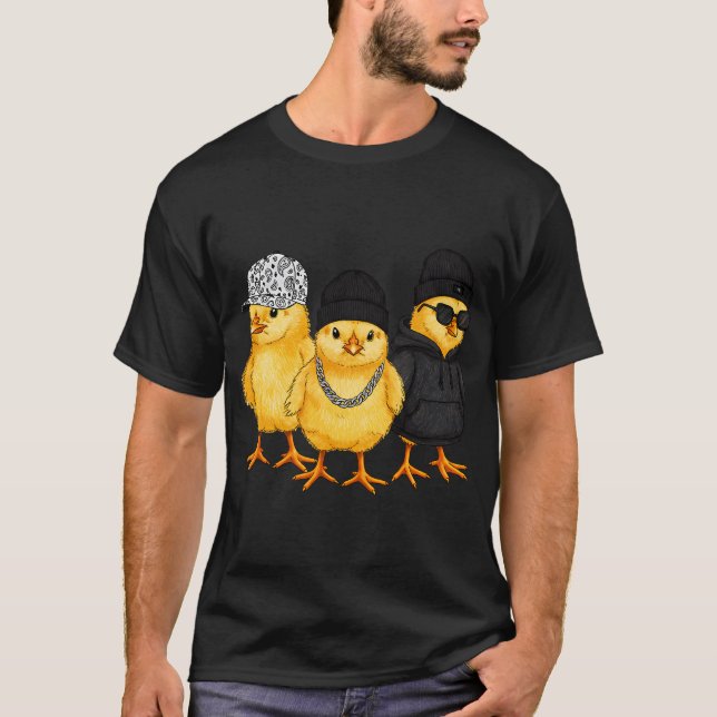 Folkkonst Kyckling T Shirt (Framsida)